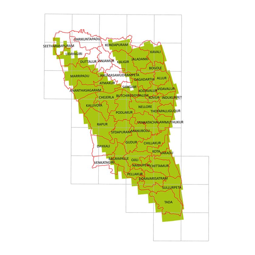 Storm surge inundation map for cyclone with wind speed 